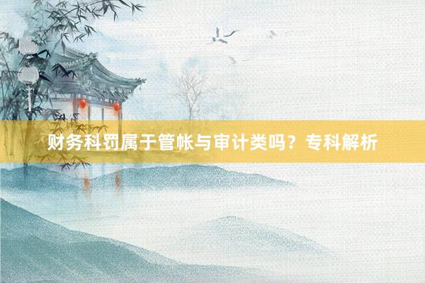 财务科罚属于管帐与审计类吗？专科解析
