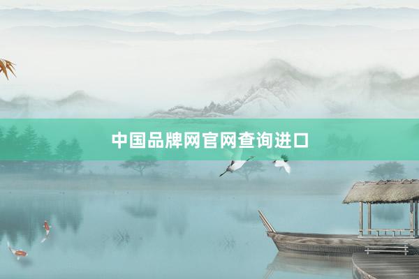 中国品牌网官网查询进口