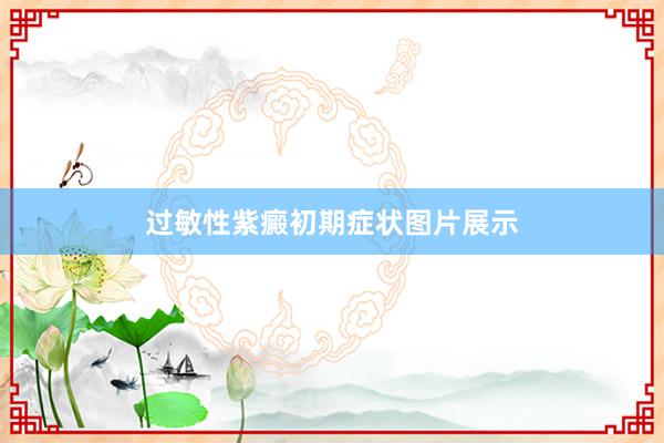 过敏性紫癜初期症状图片展示